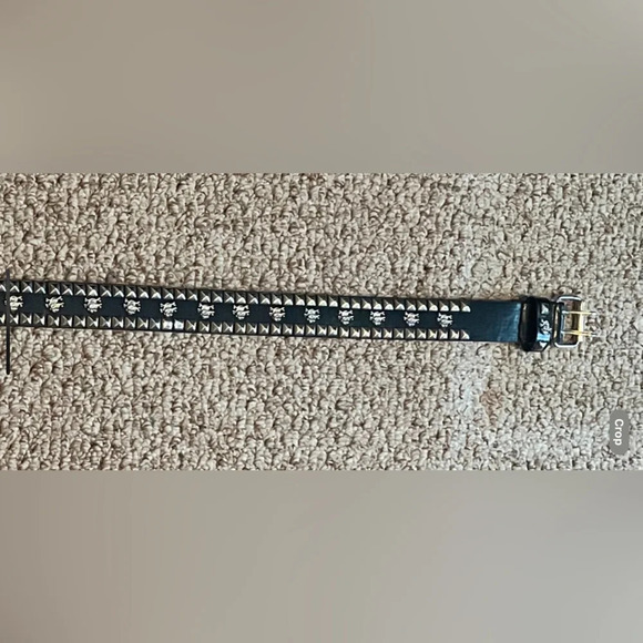 Skull Studded Men’s‎ Belt Sz 38x40 - Picture 3 of 9